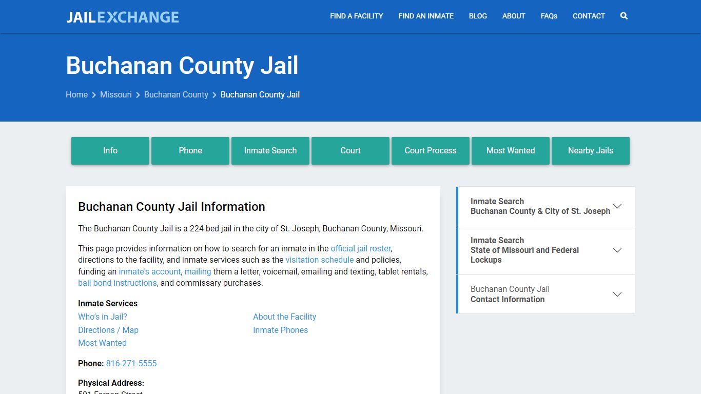 Buchanan County Jail, MO Inmate Search, Information